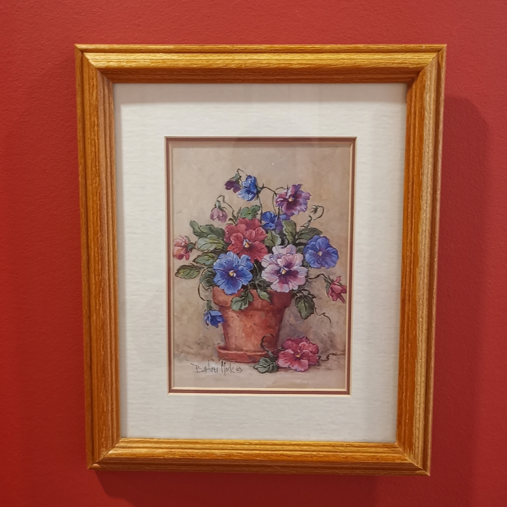 Floral Art Print in Wooden Frame